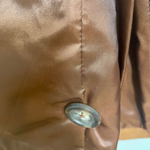 Vintage Banana Republic Genuine Leather Blazer Cognac Brown Y2K - NWT + Dust Bag - Picture 11 of 14